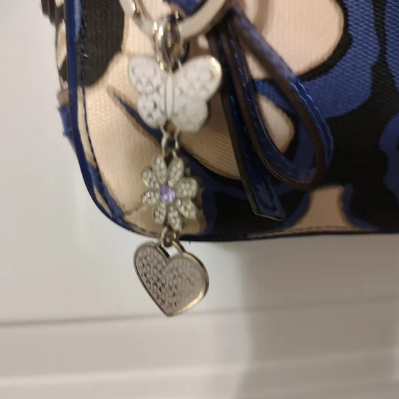 Coach Blue and Cream Floral Crossbody Bag - Picture 2 of 8
